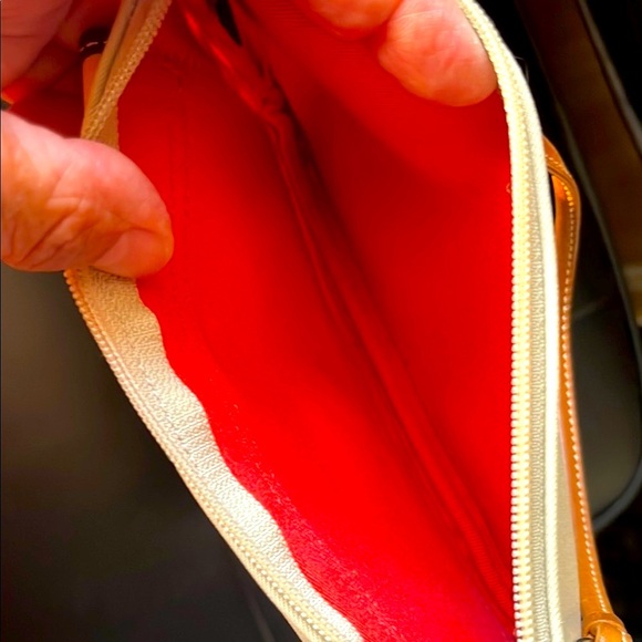 Coach Cream and Orange Wristlet Clutch - Picture 8 of 9